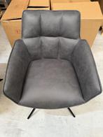 Leon Eetkamerstoel – Antraciet – Microfiber €70p/st., Huis en Inrichting, Stoelen, Ophalen, Nieuw, Micro-Fiber stoelen, Grijs