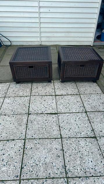 Bijzettafels/ salontafel/opbergkisten rotan  beschikbaar voor biedingen