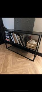 Stalen Sidetable met Houten Planken, Ophalen, Gebruikt, 100 tot 150 cm, Metaal