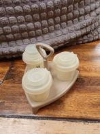 Tupperware zout en peper mosterd set/menage set, Ophalen of Verzenden, Zo goed als nieuw, Crème, Overige typen