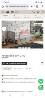 Peuterbed Tim grijs rockwood bedden, 70 tot 85 cm, Zo goed als nieuw, Matras, 140 tot 160 cm