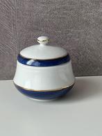 Suikerpot / opbergpotje wit / blauw gouden rand Grieks ionia, Ophalen of Verzenden