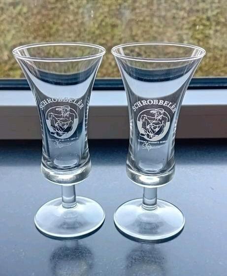 2 Schrobbelèr borrelglaasjes 5 cl, Verzamelen, Glas en Borrelglaasjes, Nieuw, Borrel- of Shotglas, Ophalen of Verzenden