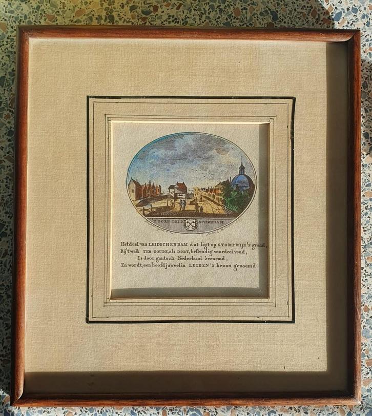 Gravure Het dorp Leidschendam, Antiek en Kunst, Kunst | Etsen en Gravures, Ophalen of Verzenden