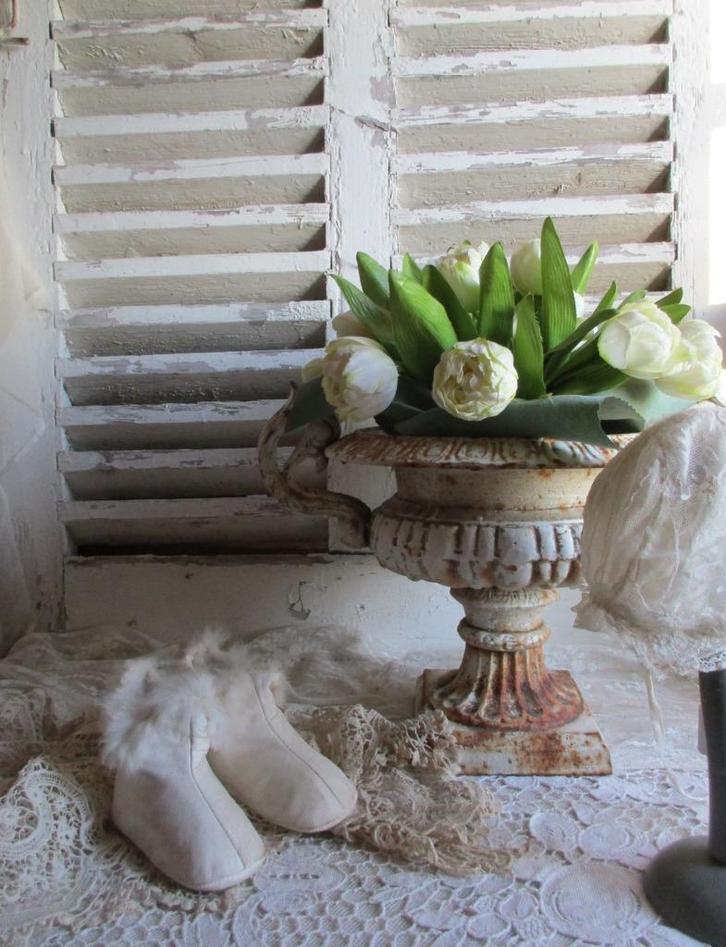 oude babyschoentjes met dons *Marries*, Antiek en Kunst, Antiek | Kleding en Accessoires, Verzenden
