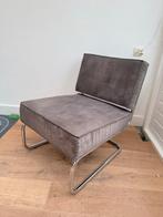 Zuiver Ridge Lounge Rib Fauteuil - Lichtgrijs, Huis en Inrichting, Fauteuils, Ophalen, Gebruikt, Minder dan 75 cm, Stof