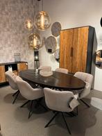 Zwarte ovale eettafel inclusief draaibare stoelen!AANBIEDING, 100 tot 150 cm, Ophalen of Verzenden, Vijf personen of meer, Ovaal