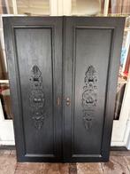 Unieke brocante eikenhouten kastdeuren met ornament, Ophalen, Zo goed als nieuw, Eikenhout, 120 tot 170 cm