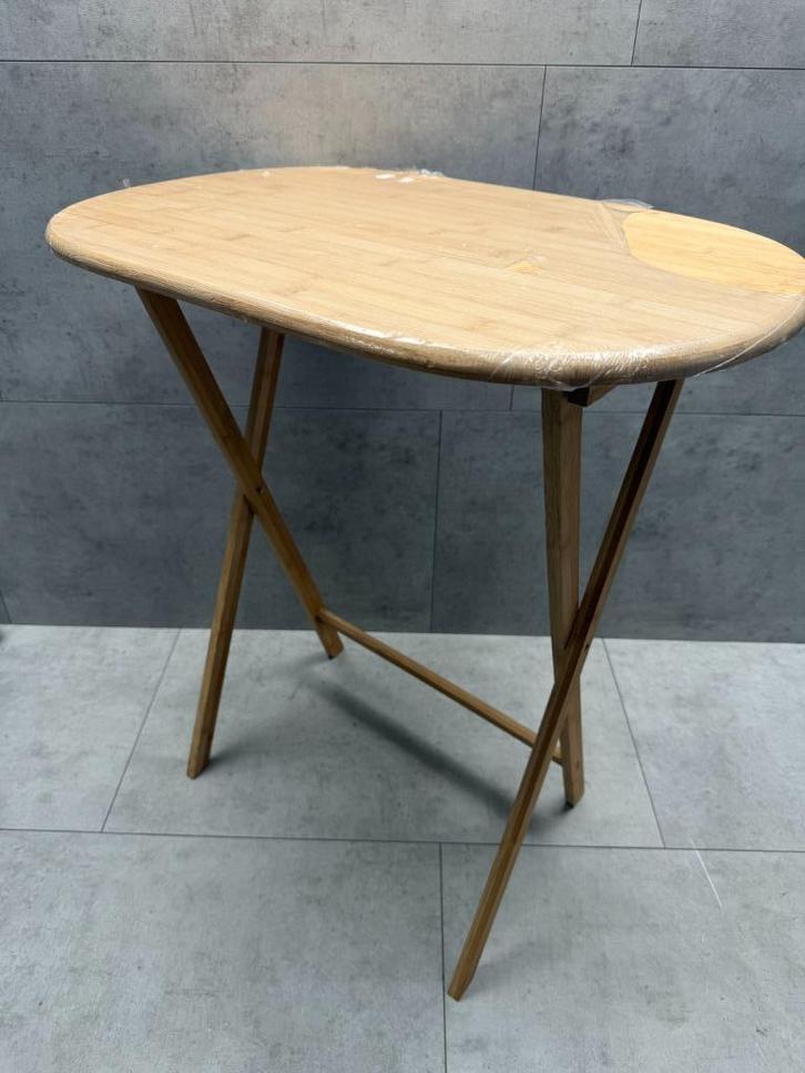 Bamboe bijzettafel - inklapbaar - NIEUW - C1375, Caravans en Kamperen, Kampeeraccessoires, Nieuw, Ophalen of Verzenden