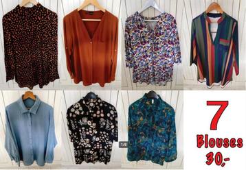7 Mooie Blouses XL/ 42 / 44 ZGAN vaste prijs samen 30 Euro‼️ beschikbaar voor biedingen