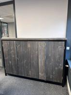 Steigerhouten kast met metalen frame, Ophalen, 200 cm of meer, 50 tot 100 cm, Zo goed als nieuw