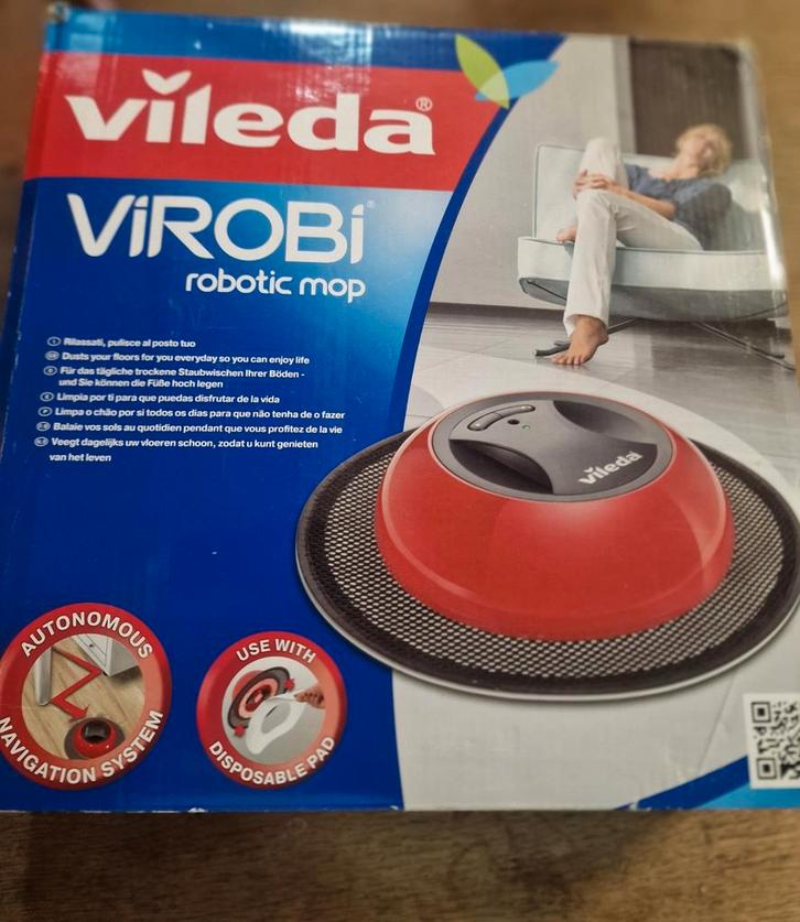 Vileda ViROBi Robot Mop - Nieuw in doos!, Witgoed en Apparatuur, Stofzuigers, Nieuw, Robotstofzuiger, Minder dan 1200 watt, Reservoir