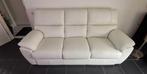 Te koop ''nieuwe'' 3 zits bank in kleur creme / wit., Ophalen, 125 tot 150 cm, Leer, Rechte bank