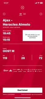 Ajax-heracles 2 tickets vak 119, Twee personen, Augustus