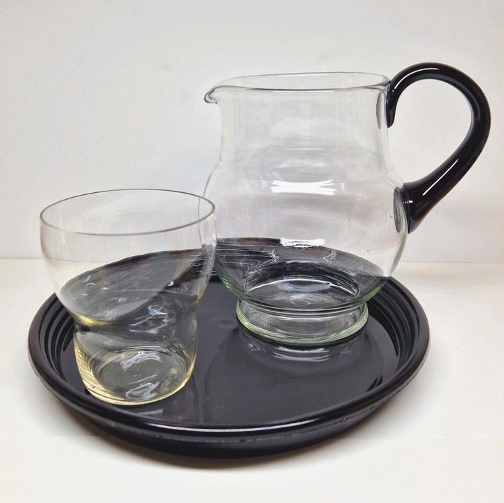 Glazen Art Deco waterstel, 1930-1940 Nederland., Antiek en Kunst, Antiek | Glas en Kristal, Ophalen of Verzenden