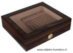HUMIDOR WALNOOT EDITION GROOT VENSTER MERKHUMIDOR ANGELO h15, Verzenden, Nieuw, Tabaksdoos of Verpakking