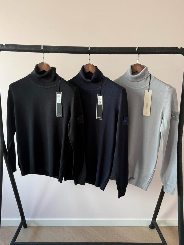 Stone Island Ghost Coltrui knitted, Kleding | Heren, Truien en Vesten, Nieuw, Maat 52/54 (L), Zwart, Verzenden