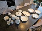 Compleet Mosa servies, grijs met roze tulp. Strak retro., Ophalen