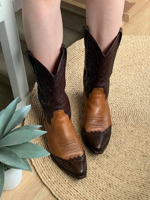 Sancho cowboylaarzen 42 43 western boots bohemian laarzen, Kleding | Dames, Schoenen, Zo goed als nieuw, Hoge laarzen, Bruin, Ophalen of Verzenden