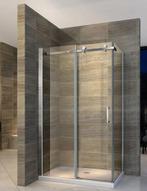 Niet gebruikte L-douchewand met schuifdeur, 80x120 cm, Doe-het-zelf en Verbouw, Sanitair, Ophalen, Nieuw, Chroom, Douche