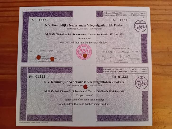 NV Koninklijke Nederlandse Vliegtuigenfabriek Fokker, Verzamelen, Luchtvaart en Vliegtuigspotten, Zo goed als nieuw, Kaart, Foto of Prent