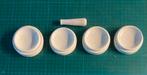 4 wiite aardewerk mengbakjes, Ophalen of Verzenden, Gebruikt, Waterverf