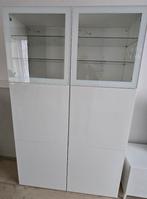 Servieskast IKEA Besta hoogglans wit met 2 glazen deuren, Ophalen, Met deur(en), 100 tot 150 cm, Hoogglans wit chique