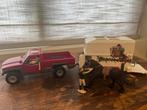 Schleich pick-up met paardentrailer, Ophalen of Verzenden, Gebruikt