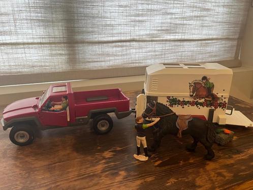 Schleich pick-up met paardentrailer, Verzamelen, Speelgoed, Gebruikt, Ophalen of Verzenden