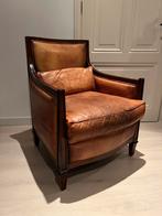 Schapenleren fauteuil art deco, Huis en Inrichting, Ophalen, Gebruikt, 50 tot 75 cm, Leer