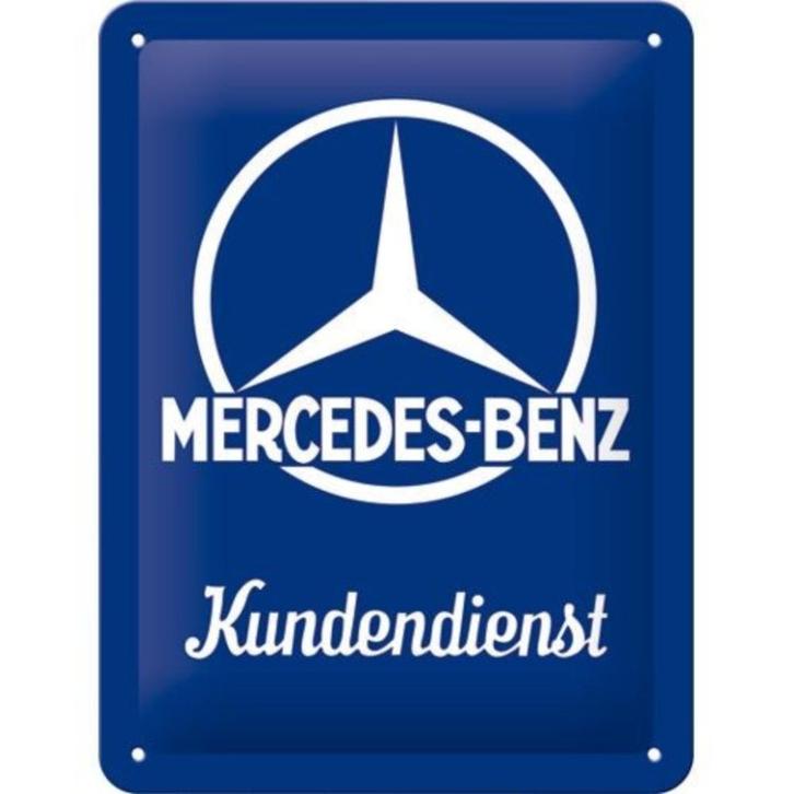 Mercedes Benz Kundendienst relief reclamebord van metaal, Verzamelen, Automerken, Motoren en Formule 1, Nieuw, Auto's, Verzenden