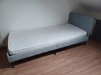 1-persoonsbed incl. matras, Huis en Inrichting, Slaapkamer | Bedden, Grijs, 90 cm, Stof, Eenpersoons