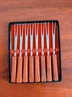 Set vintage vorkjes met teak hout steel, Ophalen of Verzenden