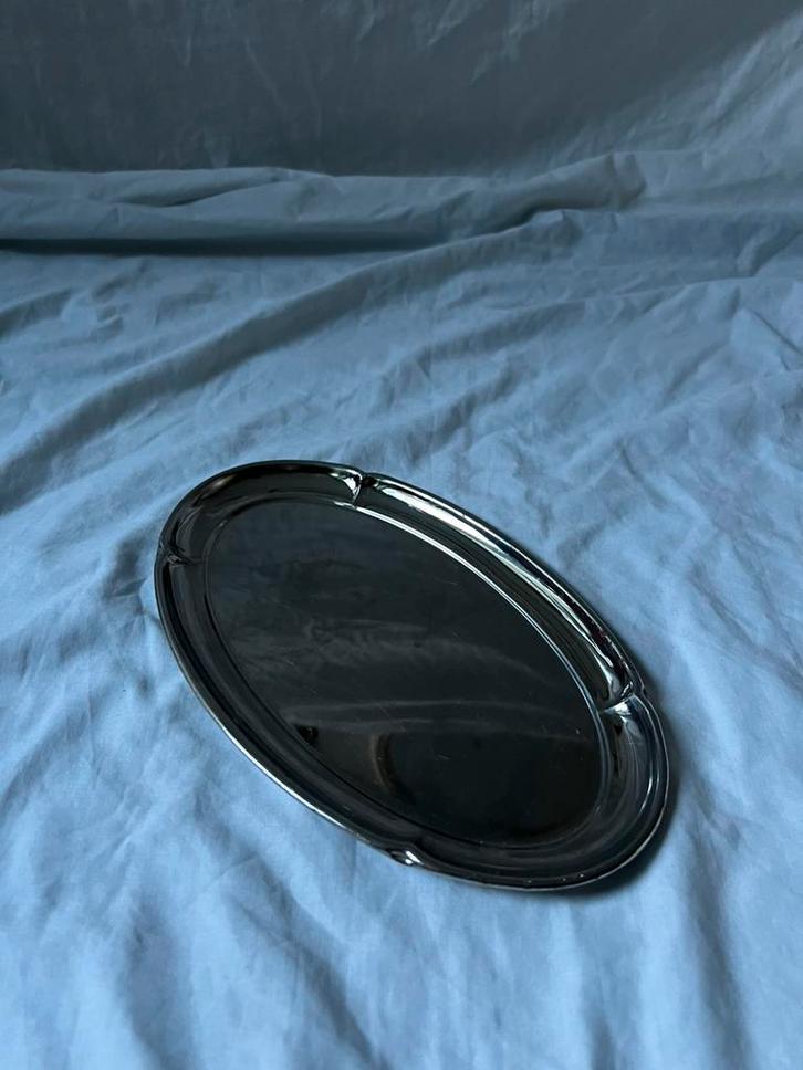 Vintage Franse RVS schaal ovaal – inox, Huis en Inrichting, Keuken | Servies, Schaal of Schalen, Overige stijlen, Overige materialen