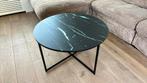 Stalen salontafel met glasblad, Ophalen, 50 tot 100 cm, Minder dan 50 cm, Rechthoekig