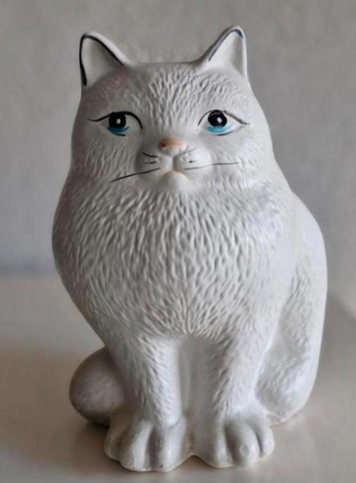 Beeldje Witte Kat, Verzamelen, Beelden en Beeldjes, Zo goed als nieuw, Dier, Ophalen of Verzenden