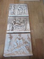 3 Antiek kruiswegstaties, Antiek en Kunst, Ophalen of Verzenden