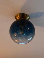 Blauwe Bol Plafondlamp met Koper, Ophalen, Zo goed als nieuw, Glas