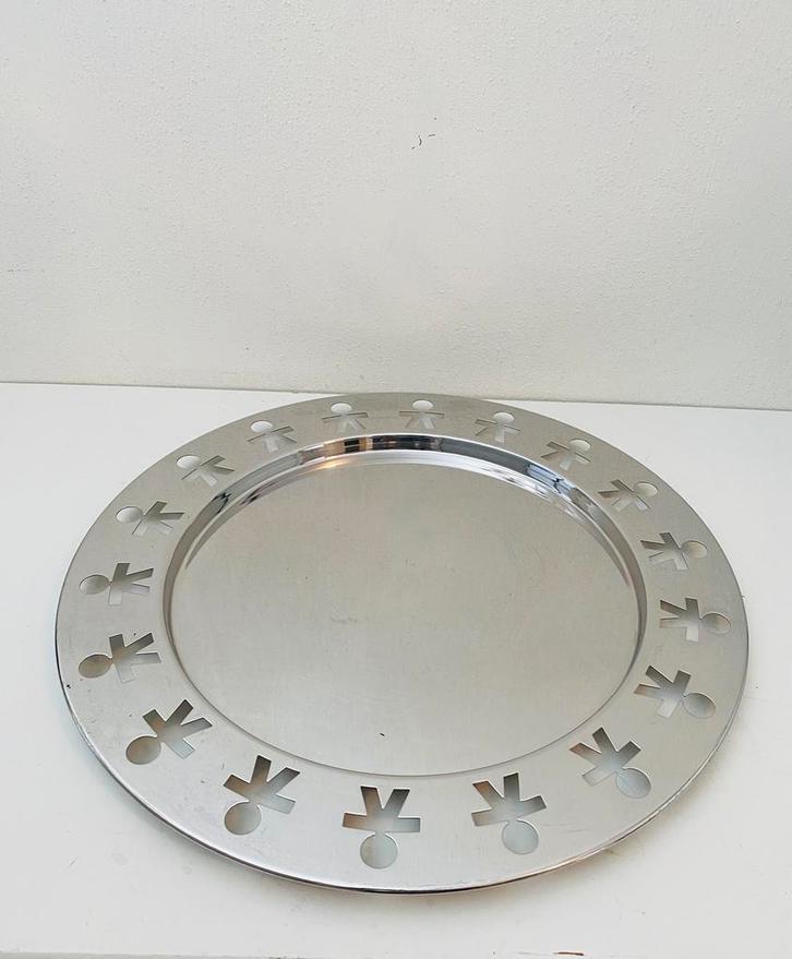 Alessi Italy grote RVS schaal Girotondo, Huis en Inrichting, Woonaccessoires | Schalen en Manden, Gebruikt, Schaal, Rond, Overige materialen