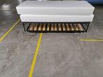 Logeerbed 200 x 80, Ophalen, Eenpersoons, Zwart, Zo goed als nieuw