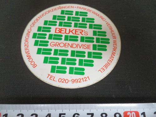 sticker BEUKER's Groendivisie Boomverzorging Groenvoorzienin, Verzamelen, Stickers, Zo goed als nieuw, Bedrijf of Vereniging, Ophalen