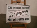Emaille bord schoenreparatie inrichting reclamebord emaille, Ophalen of Verzenden, Gebruikt, Reclamebord