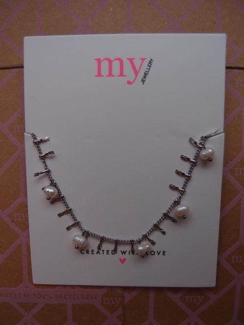 Erg mooi My Jewellery enkelbandje zilver pareltjes op kaart, Sieraden, Tassen en Uiterlijk, Enkelbandjes en Enkelkettinkjes, Zo goed als nieuw