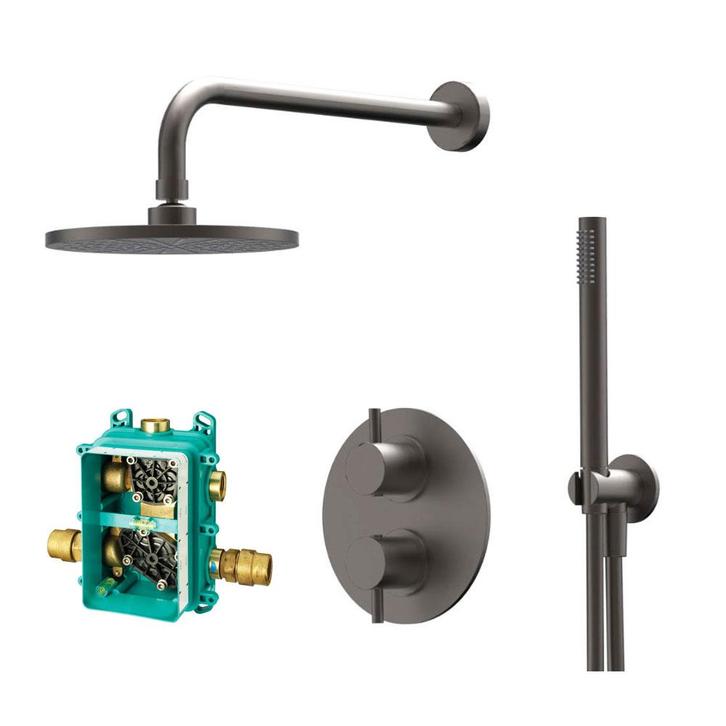 Xenz Deuro Douche Inbouwset met Thermostaat- Grafiet, Doe-het-zelf en Verbouw, Sanitair, Nieuw, Douche, Ophalen of Verzenden