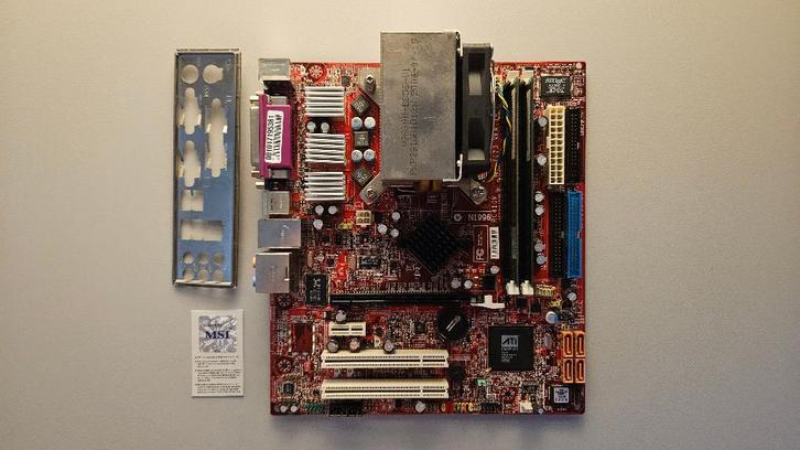 MSI RC410M-L + Intel Celeron 326 + 1GB, Computers en Software, Moederborden, Gebruikt, Overige typen, DDR2, Verzenden