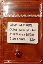 Ronde Briljant - 1.0 Ct (watermeloen rood), Sieraden, Tassen en Uiterlijk, Edelstenen, Verzenden, Nieuw