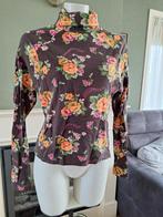Collusion bruine col trui bloemen 44 L longsleeve Gratis V., Kleding | Dames, Truien en Vesten, Verzenden, Maat 42/44 (L), Zo goed als nieuw