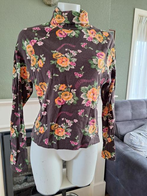 Collusion bruine col trui bloemen 44 L longsleeve Gratis V., Kleding | Dames, Truien en Vesten, Zo goed als nieuw, Maat 42/44 (L)