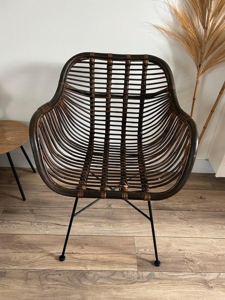 Rotan stoel, Huis en Inrichting, Stoelen, Zo goed als nieuw, Eén, Bruin, Ophalen