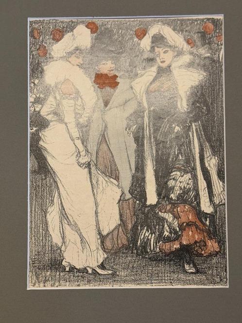 1900 Munzer 120 jaar oud - Jardin de Paris - ArtDeco Vintage, Antiek en Kunst, Kunst | Litho's en Zeefdrukken, Ophalen of Verzenden